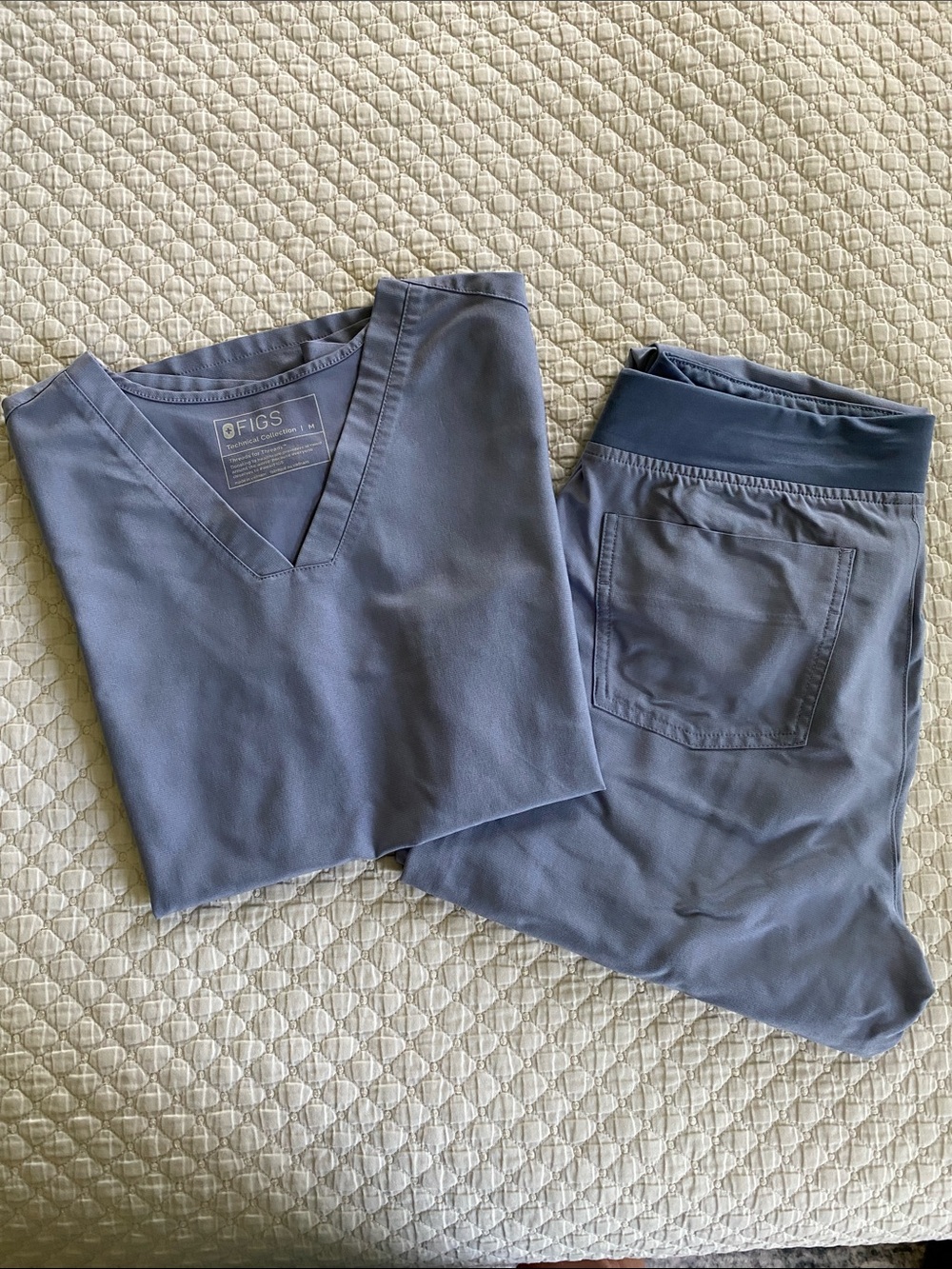 Figs Casma + Zamora Scrub Set Periwinkle Gray